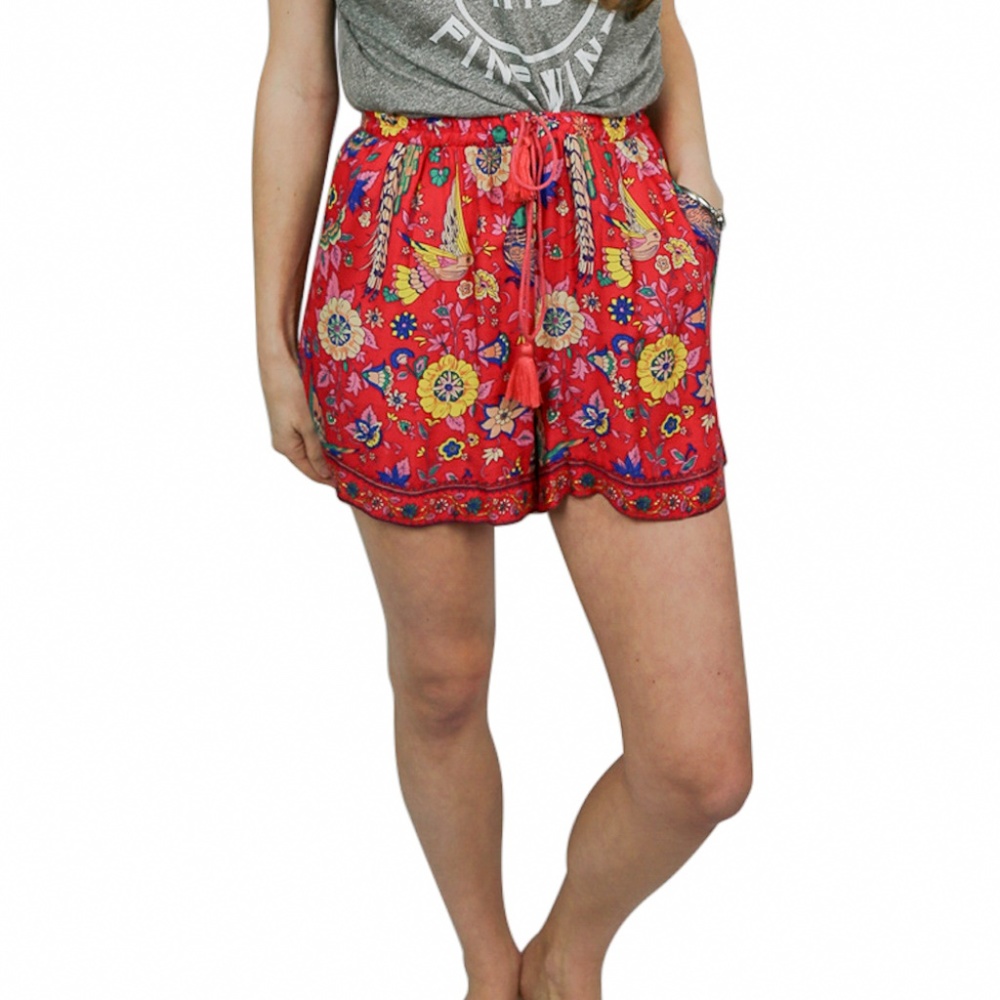 prema red patterned shorts
